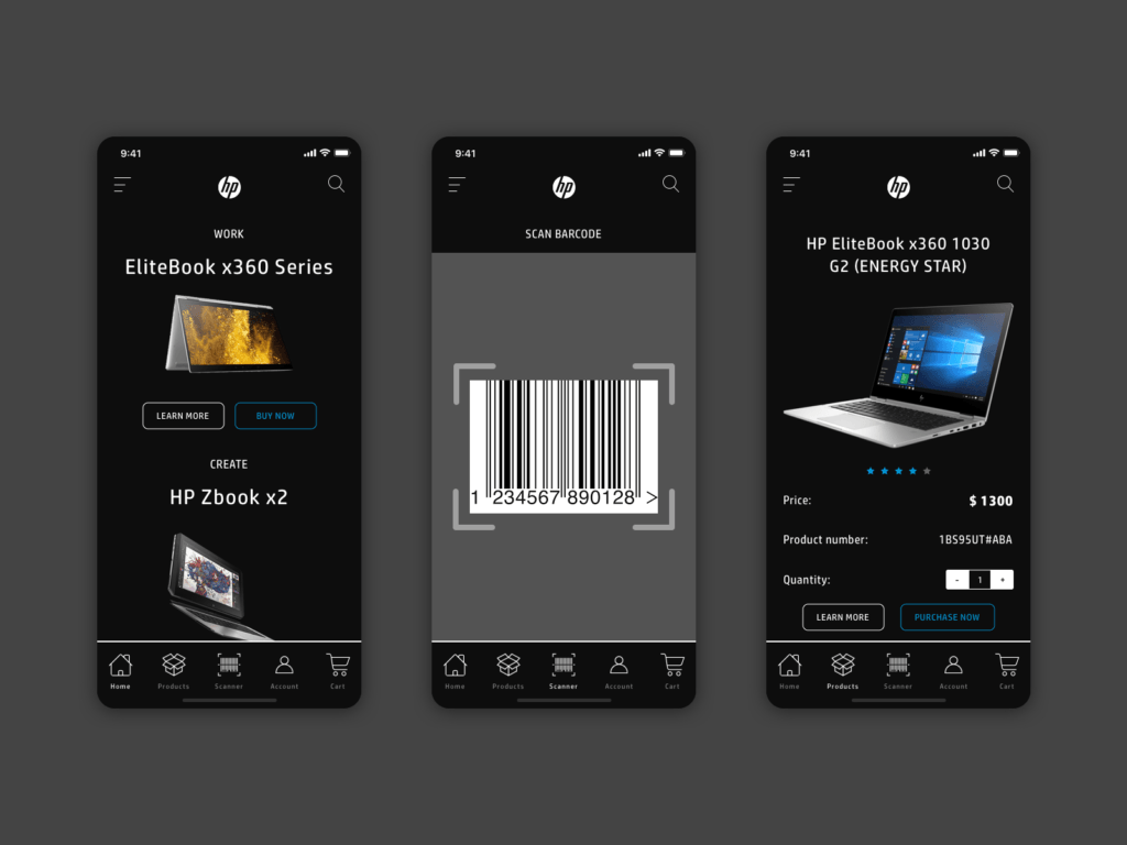 Barcode scanner concept for HP 