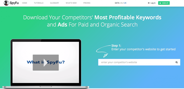 Monitoring of paid and organic keywords on a competitor’s website with SpyFU